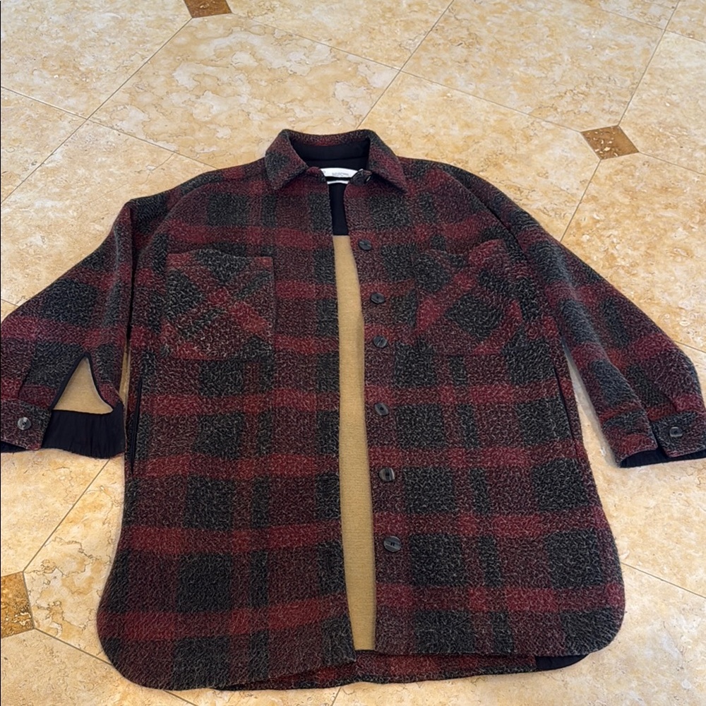 Plaid Button-Up Jacket